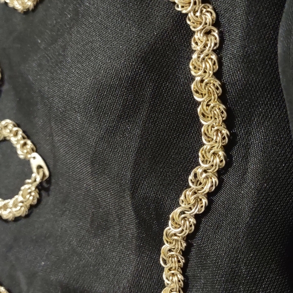 20" DIMENSIONAL FLORAL LINK 20 INCH OF 14K OVER SILVER CHAIN - Picture 3 of 5